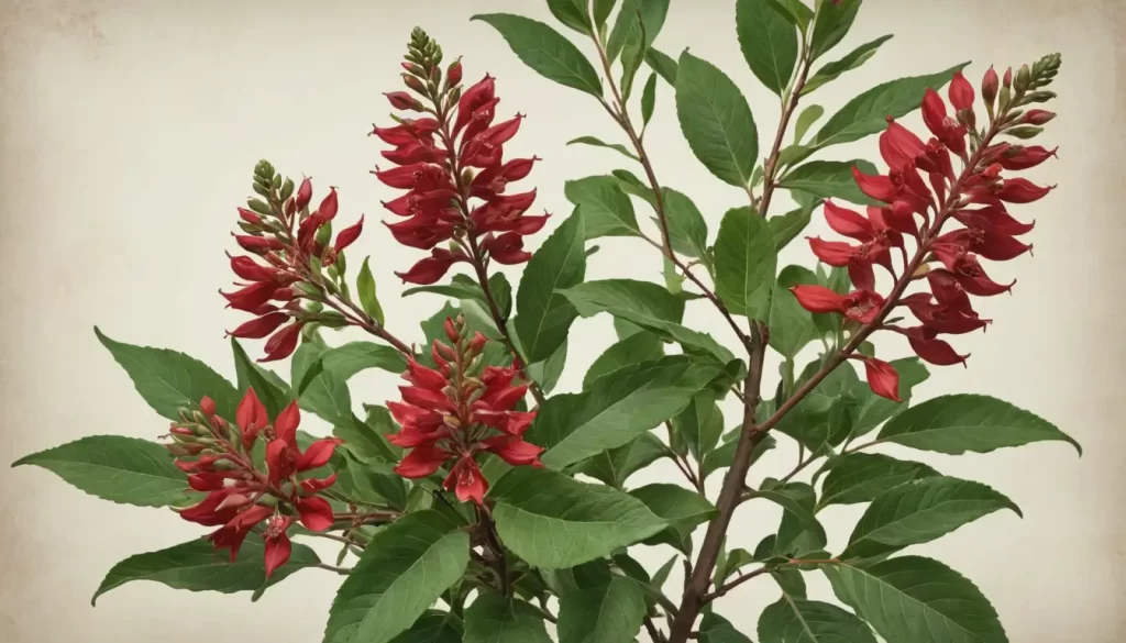 A botanical illustration of red stinkwood