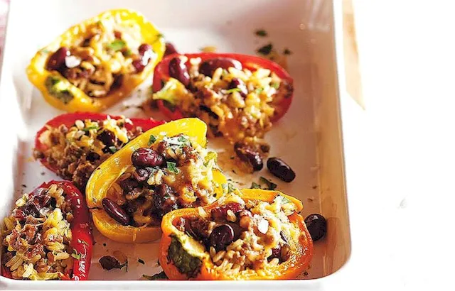 pimientos rellenos vegetarianos