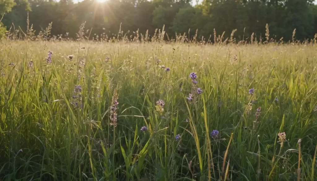 A meadow with tall grasses