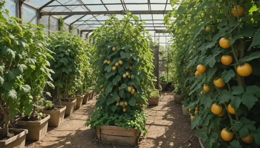 Vines-covered tomato plant